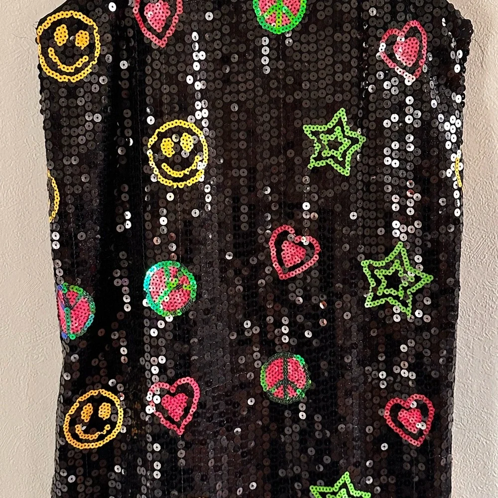 Lola + The Boys Black and Pink Sequin Slip Dress - Picture 4 of 10